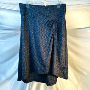 North Face Cypress Ruched Asymmetrical Charcoal Gray & White Heather Skirt